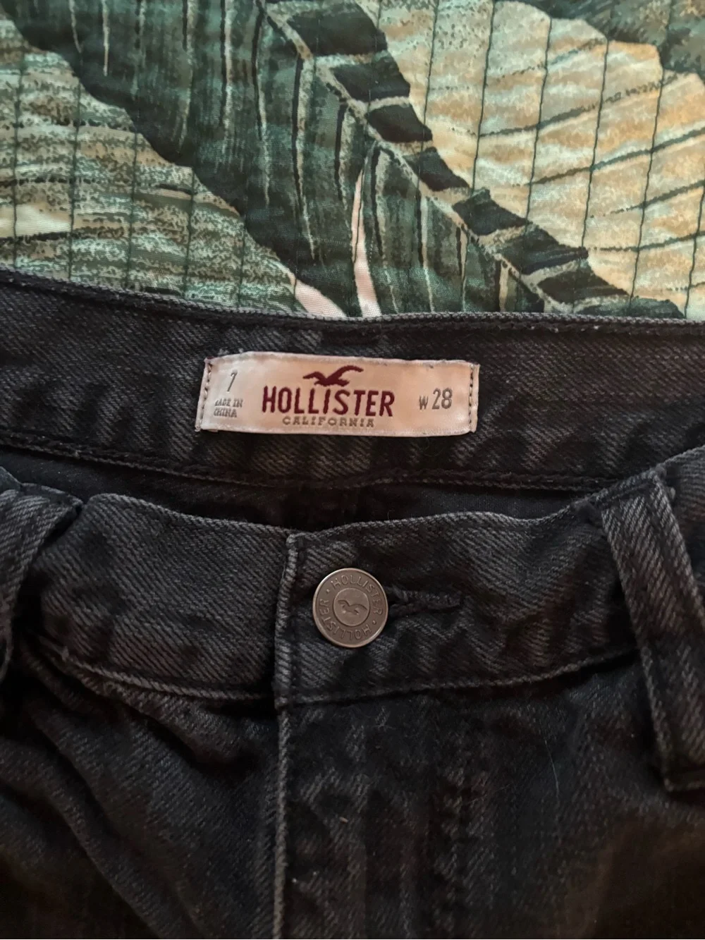 Hollister Black Ripped High-Rise Denim Shorts